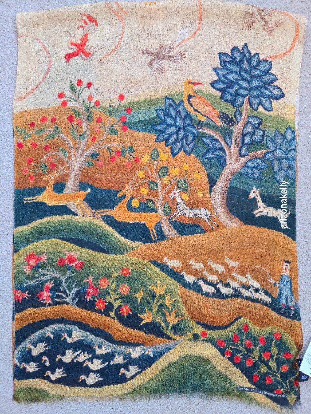 NWT The Met Modal Cashmere Scarf American Folk Art Museum - Picture 15 of 15